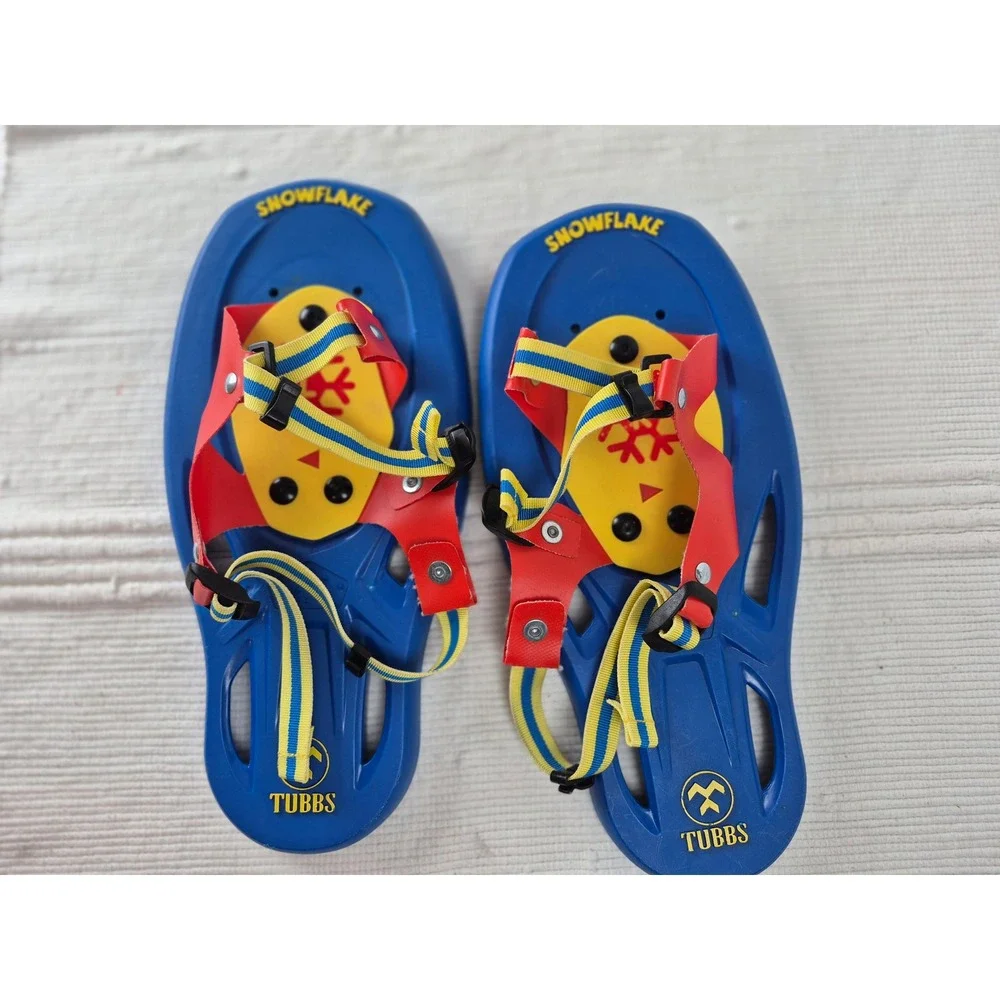 Tubbs Snowflake Kids Snowshoes Blue‎ Red Yellow Adjustable Straps 13.5 Inch